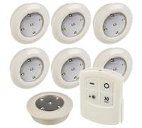 (6) Remote Control Wireless Battery LED Push Lights