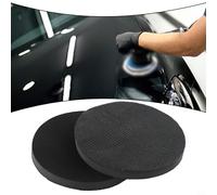 6 Reusable Clay Bar Polishing Disc Pad for Automotive Detailing - Fine Sponge Cleaning Pad for Removing Grease Rust Plating Rain Stains 2-pack Black