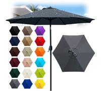 6 Ribs Outdoor Umbrella Canopy Replacement - Replacement Parasol Fabric Cover - 6.6/8.2/8.9/9.8ft Umbrella Cloth - Not umbrella frame - for Garden, Patio, Yard, Beach, Market(Grey,6 ribs: 2.5m/8.2ft)