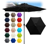 6 Ribs Outdoor Umbrella Canopy Replacement - Replacement Parasol Fabric Cover - 6.6/8.2/8.9/9.8ft Umbrella Cloth - Not umbrella frame - for Garden, Patio, Yard, Beach, Market(Black,6 ribs: 2m/6.6ft)