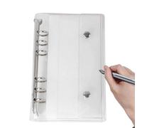 6 Ring Binder Cover A6/, 6-Ring Clear PVC Notebook Closure Binder Cover, Loose Leaf Folder for Scrapbook School Ticket Journal Document Storage Photo Girls Boys Women Men Office