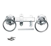 6" Ring Gate Latch - Heavy Duty 4mm Steel with 70mm Rose - Black Japanned, Galvanised or Zinc Plated (BZP) Finish - Traditional Handle for Wooden Gates, Garden Fences, Sheds (Zinc Plated (BZP))