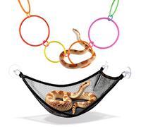 6-Ring Snake Climbing & Basking Hanging Hammock with Lounger Bed - Reptile Habitat Enrichment Accessories for Snake ball python Tank, Lizard, Gecko Tank Decor