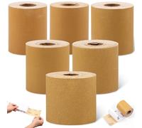 6 Roll Hook and Loop Sandpaper Roll Self Adhesive Sandpaper Rolls 5 Yard Long 2-3/4 Inch Wide Stickyback Sanding Sheet Wet and Dry Aluminium Oxide Abrasive Sanding Paper 80/120/180/220/320/400 Grit