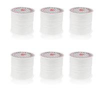 6 Rolls 0.8mm Flat Elastic Cord for Jewelry Making, 60m/65yard Elastic String for Bracelet, Stretchy Bead Cord, Stretch Thread Beading Cord for Necklace Beading Crafts, White