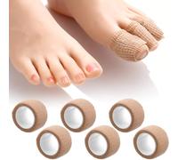 6 Rolls 1 inch Self Adhesive Bandage Wrap, Big Toe Protectors Bandages, Unisex Bandage Tape Elastic Toes Bandages for Big Toe, Foot, Ankle, Finger and Swelling