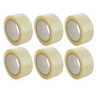 6 Rolls 110m x 48mm Heavy Duty Big Clear transparent Packaging Tape for Parcels and Boxes Cardboard and Cartons - Clear transparent Sellotape GLUE TAPE