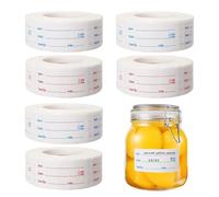 6 Rolls 3000 Pieces Removable Food Stickers, 1 x 2 Inch Food Labels Stickers, Freezer Labels Easy Peel Off, Reminder Food Storage Labels for Jars Refrigerators Lockers and Meal Containers(Red, Blue)