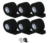 6 Rolls 5cm x 6.9m Black | TIGERTAPES Tiger Tearable Elastic Adhesive Bandage - Easy Tear EAB Sports Tape for Medical Strapping, Knee Strapping, Elbow & Wrist and Rugby Lifting Tape