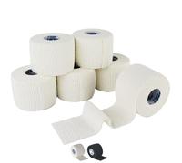 6 Rolls 5cm x 6.9m White | TIGERTAPES Tiger Tearable Elastic Adhesive Bandage - Easy Tear EAB Sports Tape for Medical Strapping, Knee Strapping, Elbow & Wrist and Rugby Lifting Tape