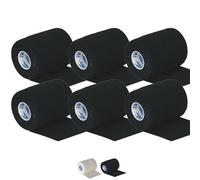 6 Rolls 7.5cm x 6.9m Black | TIGERTAPES Tiger Tearable Elastic Adhesive Bandage - Easy Tear EAB Sports Tape for Medical Strapping, Knee Strapping, Elbow & Wrist and Rugby Lifting Tape