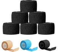 6 Rolls Black Cohesive Bandage Wrap 4.5M x 2.5CM - Self-Adhesive First Aid Tape for Fingers, Toes, Small Cuts, Travel Kit, DIY, Sports and Pet Care - Breathable, Latex-Free, Tearable