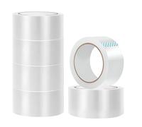 6 Rolls Clear Tape - 48mm x 66m Strong Adhesive and Low Noise Parcel Tape for Packing Parcels, Boxes, Postage Needs - Heavy-Duty Packaging Tape - Secure Sticky Clear Packing Tape