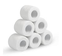 6 Rolls Cohesive Bandage, 5 cm x 4.5 m Self Adherent Wrap, Breathable Elastic Sports Tape, Athletic Training Tape for Finger, Ankle, Wrist (White)