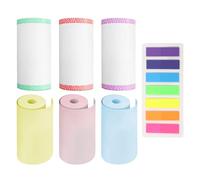 6 Rolls Color Thermal Paper, 1 Index Sticker, Mini Printer Paper, Cashier Receipt Paper, General Printing Paper
