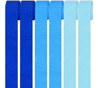 6 Rolls Crepe Paper Streamers, Blue Crepe Paper Roll Streamer, 4.5cm*25m Paper Craft Crepe, Background Snakes Paper for Birthday, Party Decorations, Wedding Decorations (1.8 Inch x 82 Ft/Roll)