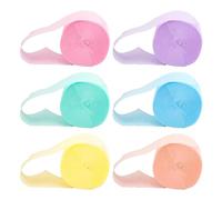 6 Rolls Crepe Paper Streamers, GLADFRESIT Party Paper Streamer Backdrop Hanging Decorations for Birthday Wedding Classroom