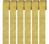 6 Rolls Crepe Paper Streamers, Gold Crepe Paper Roll Streamer, 4.5cm*25m Paper Craft Crepe, Background Snakes Paper for Birthday, Party Decorations, Wedding Decorations (1.8 Inch x 82 Ft/Roll)