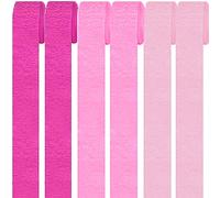6 Rolls Crepe Paper Streamers, Pink Crepe Paper Roll Streamer, 4.5cm*25m Paper Craft Crepe, Background Snakes Paper for Birthday, Party Decorations, Wedding Decorations (1.8 Inch x 82 Ft/Roll)