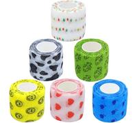 6 Rolls Dog Bandages for Paws - Vet Wrap for Dogs, Cats & Pets - Self-Adhesive, Waterproof, Breathable Paw Wrap for Wound Care & Protection -Flexible & Easy to Use (Assorted Colors)