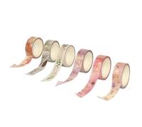 6 Rolls Flowers Paper Tape Crafting Tape Washis Decorative Masking for Journal Gift Warpping Scrapbooking