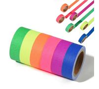 6 Rolls Glow in The Dark Tapes, 16 ft Neon Tapes UV Blacklight Reactive Tapes Luminous Tapes for Glow Party Stage Decorations, Pub Party Supplies