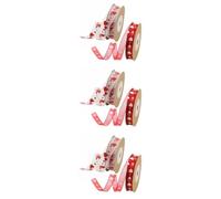 6 Rolls Love Heart Pattern Dacron Ribbon for Home DIY and Gardening