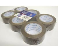 6 ROLLS OF BROWN PARCEL PACKING TAPE 48MM X 132M