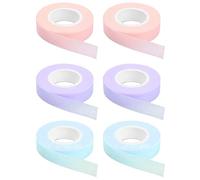 6 rolls of eyelash tape for eyelash extension, sensitive non-woven, breathable, easy to tear, medium viscosity, length 9m (mixed colors: 2 blue, 2 pink, 2 purple)