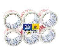 6 Rolls Of Fragile Strong Packing Parcel Tape 48mm X 50M Sellotape Stationary