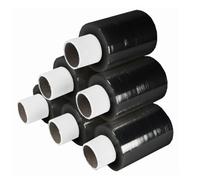 6 Rolls of Handy Black Mini Pallet Wrap Roll 100mm x 150m - 17 Micron | Strong Stretch Shrink Cling Film for Box Packaging & Industrial Use | Easy to Handle & Durable - Bubble Wrap Shop