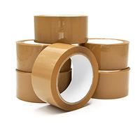 6 Rolls of Strong Sticky Brown Buff Carton Sealing Packing Parcels Packaging Tape for Moving House, Cardboard Boxes, Office Use Multipurpose (48mm x 66M) by AKAR