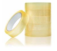 6 Rolls Olive Portraits Sellotape 25mm x 66m Clear Strong Adhesive Tape for Packaging, Gift Wrapping, Arts and Crafts, Crystal Transparent Finish, Easy Tear, Smooth Dispensing, Household or Office Use