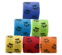 6 Rolls Pet Vet Wrap, GLADFRESIT Self Adhesive Bandage Tape, Non-Woven Cohesive Compression Bandage for Dog Finger Sports and Stretch Athletic (5cm X 4.5m)