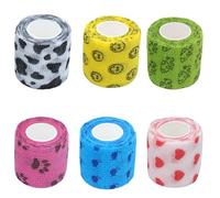 6 Rolls Pet Vet Wrap Self Adhesive Bandage Self Adherent Cohesive Bandages for Pets First Aid Elastic Bandage for Sports Stretch Tape for Wrist Ankle，Vet wrap