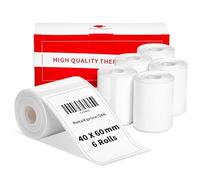 6 Rolls Phomemo M120/M110 Printer Labels, 6-Pack 50x80mm(1.97''x3.15'') Label Maker Self-Adhesive Direct Thermal Square Papers M110/M120/M220/M200 Barcode, Address, Clothing
