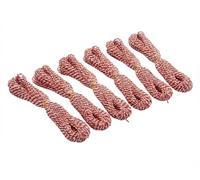 6 Rolls Red & White Striped Wrap Strings Ribbon Twine 60m - Xmas Jute Bind Twine for Wrapping Packaging Craft DIY Decorations - Home Made Present Tie Up