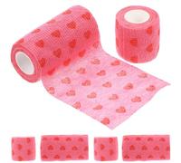 6 Rolls Self-Adhesive Sports Wrap Bandages 6 Pink Non-Woven Cloth