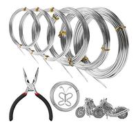6 Rolls Silver Aluminum Craft Wire 0.8mm 1.0mm 1.2mm 10m/roll,1.5mm 2.0mm 3.0mm 5m/roll for Jewellery Modelling Making, DIY Sculpture and Crafts