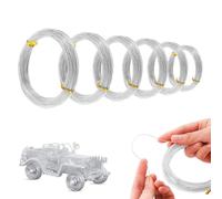 6 Rolls Silver Aluminum Craft Wire,Jewellery Wire,Bendable Metal Wire,0.8 mm x 10 m/1 mm x 10 m/1.2 mm x 10 m/1.5 mm x 5 m/2 mm x 5 m/3 mm x 5 m,for Jewellery Making,Beading Making,Sculpting,DIY,Craft