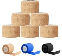 6 Rolls Skin Colour Cohesive Bandage Wrap 4.5M x 2.5CM - Self-Adhesive First Aid Tape for Fingers, Toes, Small Cuts, Travel Kit, DIY and Pet Care - Breathable, Latex-Free, Tearable