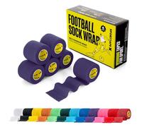 6 Rolls SPORTTAPE Self-Adhesive Football Sock Tape | 5cm x 4.5m - Purple | Cohesive Bandage Sock, Shin Pad Wrap | Football Tape for Goalkeeper, Wrist & Ankle | Pet & Vet Compression for Dogs, Horses
