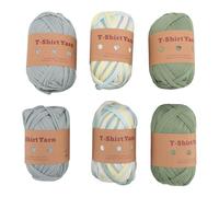 6 Rolls T Shirt Yarn, Soft Elastic Washable Fabric Cloth Yarn for Crocheting Projects, Carpet and Basket Making, DIY Handicraft Yarn for Beginners and Home Decor (Type 9)