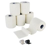 6 Rolls - TIGERTAPES EAB Tape | 7.5cm x 6.9m White - Tearable Elastic Adhesive Bandage - Easy Tear Light EAB Sports Tape for Medical Strapping, Lifting Blocks, Knee, Elbow & Wrist - Rugby Lifting Tape