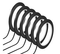 6 Rolls Whiteboard Gridding Tape, Black Pinstripe, Dry Erase, Chart Tape for Office, School, Art & Warning Line (3 mm)