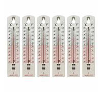 6 Room Thermometer Indoor and Outdoor to Measure Room Temperature in the Garden or Greenhouse - Easy to Hangs and Read Accurate Wall Thermometer