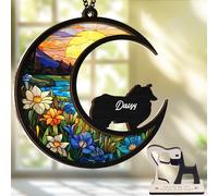 6'' Rough Collie Dog Memorial Suncatcher Personalized Name Dog Breed Pet Ornament Window Car Hanging Sympathy Gift for Loss of Pet Passed Away Remembrance Gift for Dog Lovers SCD-B11-6-60