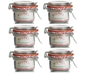 6 Round Clip Top Storage Jar Kilner Glass Preserve Jar Jam Herbs Chutney 125ML