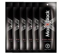 6 SACHETS Power Tan Maxx Black Premium Non-Tingle Sunbed Tanning Accelerator 20ml - Deep Dark with Black Walnut Oil, CoQ10, Vitamins C & E, Tingle-Free Formula for Indoor Tanning | 20ml
