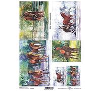 6 Scenes of Horses (Different Sizes) Rice Paper R1218-1 x A4 Sheet of decoupage Rice Paper